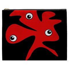 Red Amoeba Cosmetic Bag (xxxl)  by Valentinaart