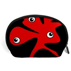 Red Amoeba Accessory Pouches (large)  by Valentinaart