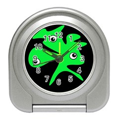 Green Amoeba Travel Alarm Clocks by Valentinaart