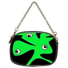 Green Amoeba Chain Purses (one Side)  by Valentinaart