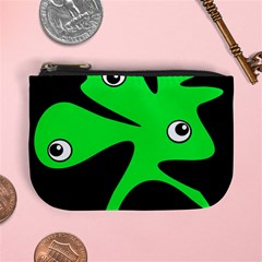 Green Amoeba Mini Coin Purses by Valentinaart