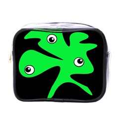 Green Amoeba Mini Toiletries Bags by Valentinaart