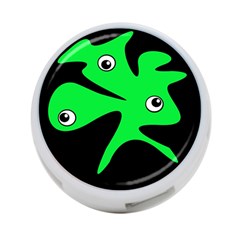 Green Amoeba 4-port Usb Hub (one Side) by Valentinaart