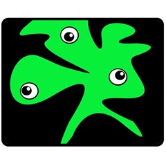 Green Amoeba Fleece Blanket (medium) 