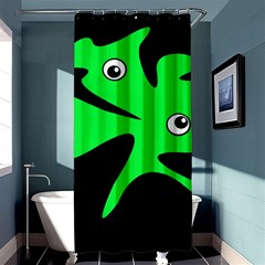 Green Amoeba Shower Curtain 36  X 72  (stall)  by Valentinaart