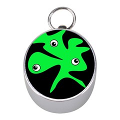 Green Amoeba Mini Silver Compasses by Valentinaart