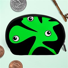 Green Amoeba Accessory Pouches (large)  by Valentinaart