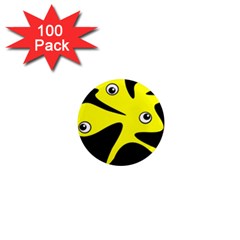 Yellow amoeba 1  Mini Magnets (100 pack) 