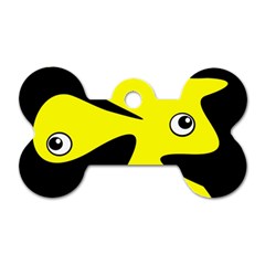 Yellow amoeba Dog Tag Bone (One Side)