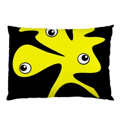 Yellow Amoeba Pillow Case by Valentinaart