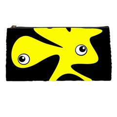 Yellow amoeba Pencil Cases