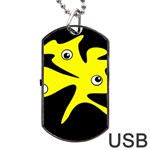 Yellow amoeba Dog Tag USB Flash (Two Sides)  Front