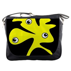 Yellow amoeba Messenger Bags