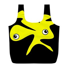 Yellow amoeba Full Print Recycle Bags (L) 