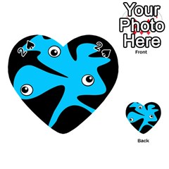 Blue Amoeba Playing Cards 54 (heart)  by Valentinaart