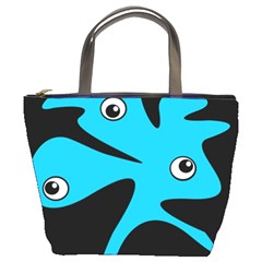 Blue Amoeba Bucket Bags by Valentinaart