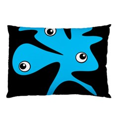 Blue Amoeba Pillow Case by Valentinaart