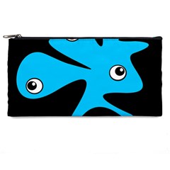 Blue Amoeba Pencil Cases by Valentinaart