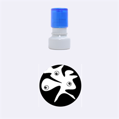 Blue Amoeba Rubber Round Stamps (small) by Valentinaart