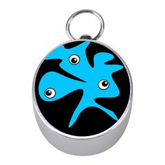 Blue Amoeba Mini Silver Compasses