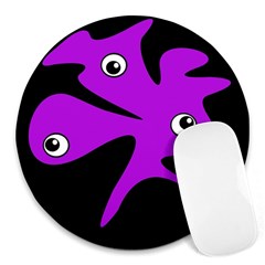 Purple amoeba Round Mousepads