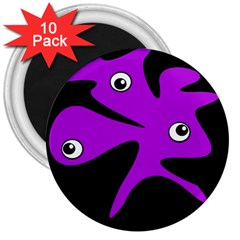 Purple amoeba 3  Magnets (10 pack) 