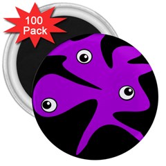 Purple amoeba 3  Magnets (100 pack)