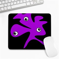 Purple amoeba Large Mousepads