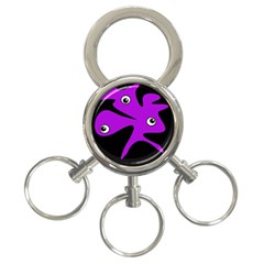 Purple amoeba 3-Ring Key Chains