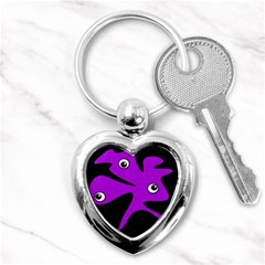 Purple amoeba Key Chains (Heart) 