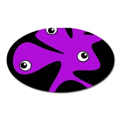 Purple amoeba Oval Magnet