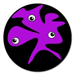 Purple amoeba Magnet 5  (Round)