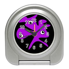 Purple amoeba Travel Alarm Clocks