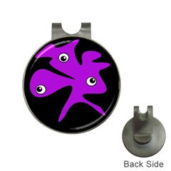 Purple amoeba Hat Clips with Golf Markers