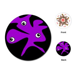 Purple amoeba Playing Cards (Round) 