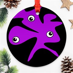 Purple amoeba Round Ornament (Two Sides) 