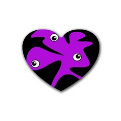 Purple amoeba Rubber Coaster (Heart) 