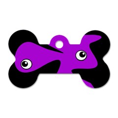 Purple amoeba Dog Tag Bone (Two Sides)