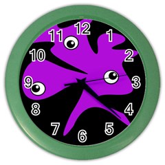 Purple amoeba Color Wall Clocks