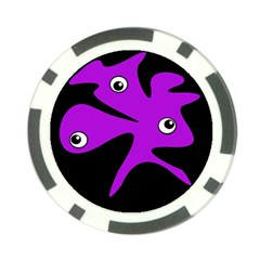 Purple amoeba Poker Chip Card Guards