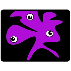 Purple amoeba Fleece Blanket (Large) 