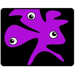 Purple amoeba Fleece Blanket (Medium) 