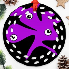 Purple amoeba Ornament (Round Filigree) 