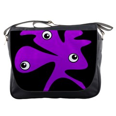 Purple amoeba Messenger Bags