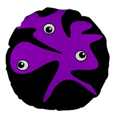 Purple amoeba Large 18  Premium Round Cushions