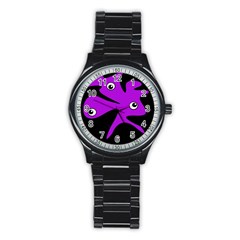 Purple amoeba Stainless Steel Round Watch