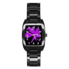 Purple amoeba Stainless Steel Barrel Watch