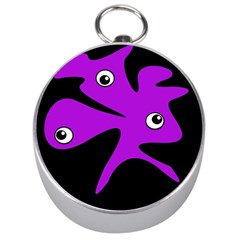 Purple amoeba Silver Compasses