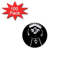 Black And White Voodoo Man 1  Mini Buttons (100 Pack)  by Valentinaart