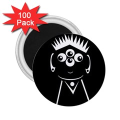 Black And White Voodoo Man 2 25  Magnets (100 Pack)  by Valentinaart